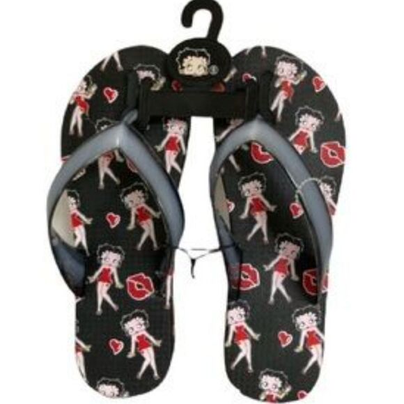 BRAND NEW BETTY BOOP  WOMEN'S FLIP FLOP SLIDES SANDAL - Picture 1 of 15